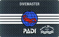 Divemaster certification card