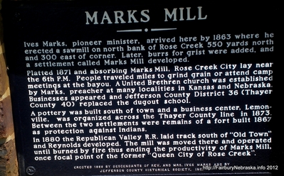 Lemonville, Marks MIll Marker