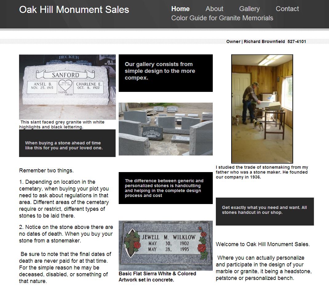 http://www.oakhillmonumentsales.com/