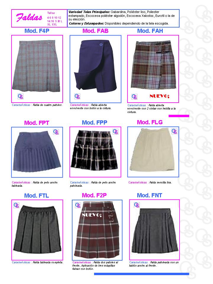 catalogo uniformes qsuave falda faldas