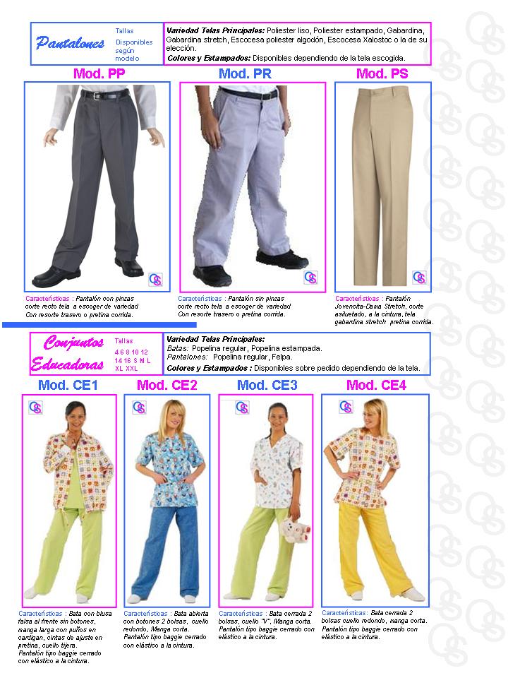 catalogo uniformes qsuave pantalon pantalones conjunto educadora