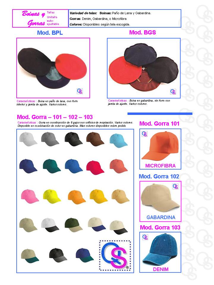 catalogo uniformes qsuave boinas y gorras