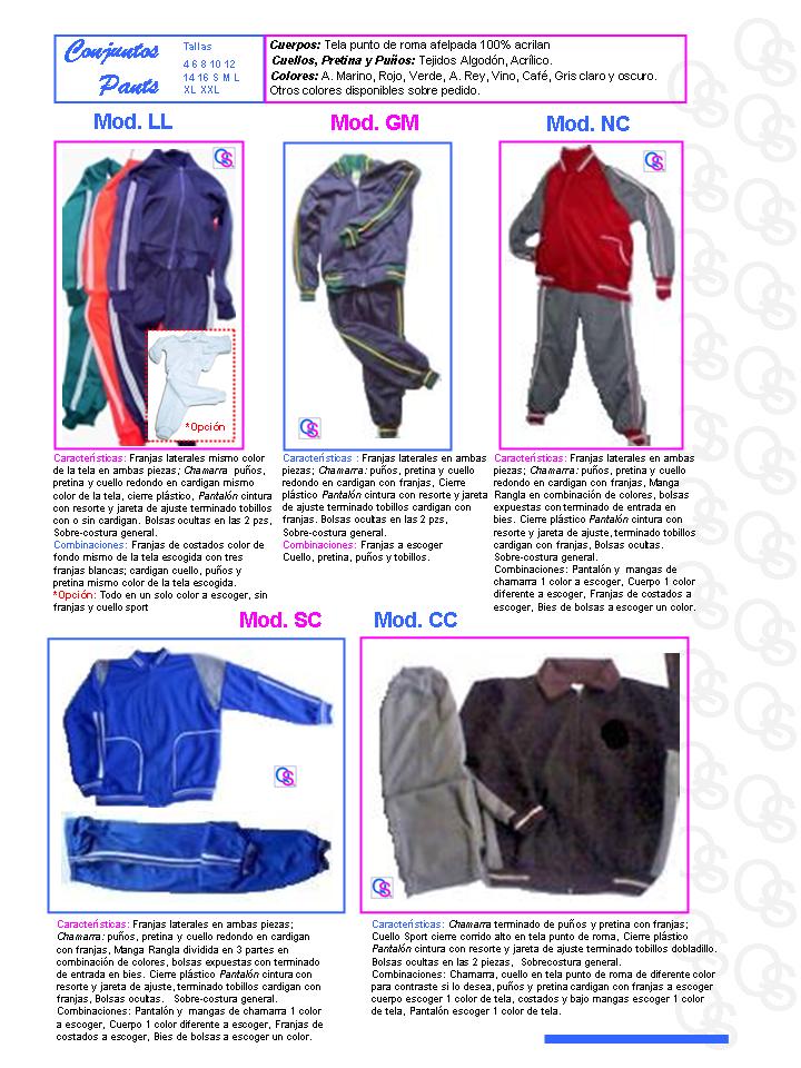 catalogo uniformes qsuave conjuntos pants