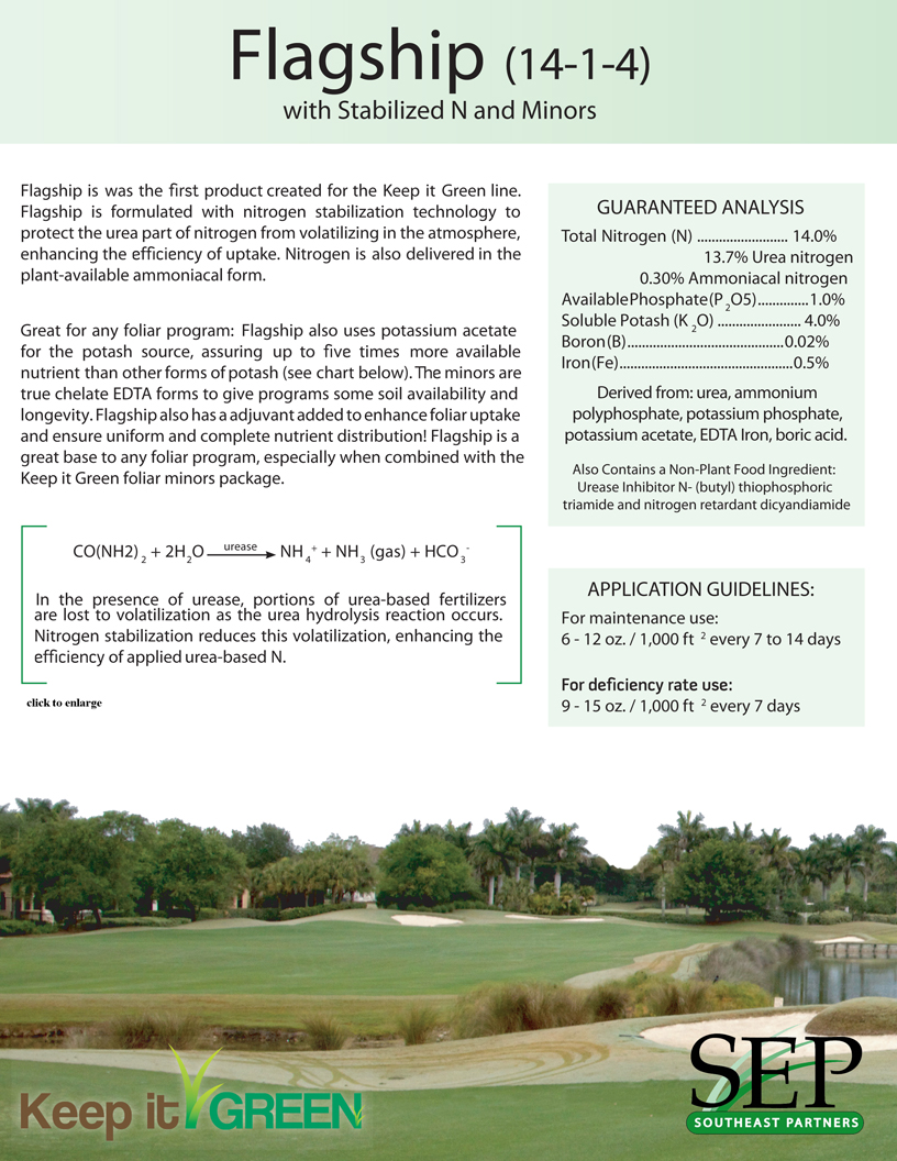 Explaination of chemical breakdown for Flagship Fertilizer