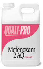 QualiPro Fungicide: Mefenoxam 2AQ Bottle and Brochure