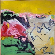 L34 LATEX PAINT ON CANVAS 53x53 $3,250