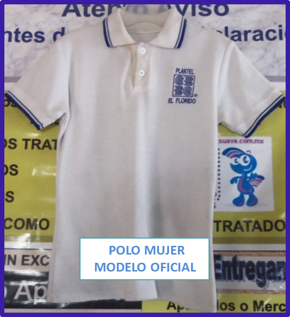 cobach tijuana plantel el florido uniforme oficial polo mujer